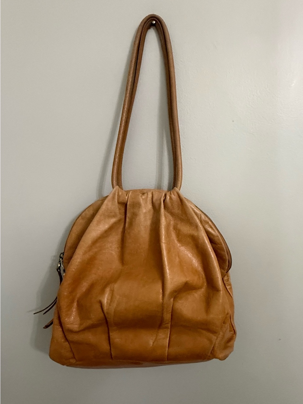 HOBO Tan Leather Slouch Shoulder Bag